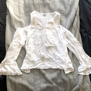 Cold shoulder lace top